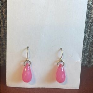 Pink drop earrings